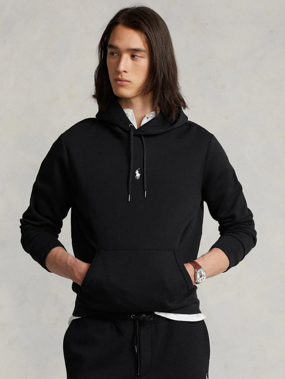 Polo Ralph Lauren Double-Knit Tech Hoodie Black Small